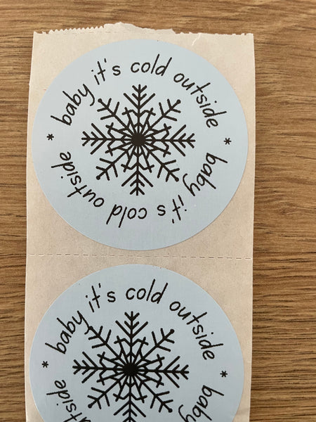 Baby It's Cold Outside Stickers  | 2" Round Shipping Stickers