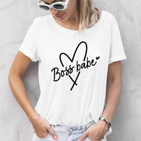 Boss Babe Heart - Screen Print Transfer