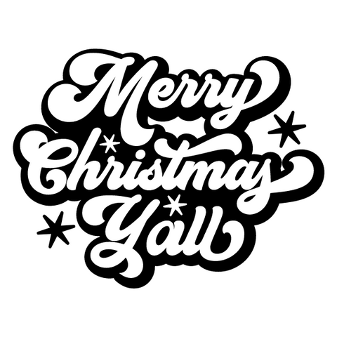 Merry Christmas Y'all  | 2" Round Shipping Stickers
