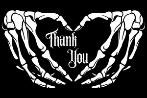 Skeleton Heart Hands Thank You Card | Halloween Insert Card | Digital Download Only