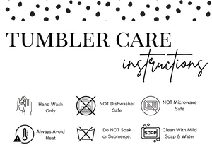 Tumbler Care Cards for Sublimation Tumblers - Black Polka Dot Wash Car –  Small Biz Shipping Co