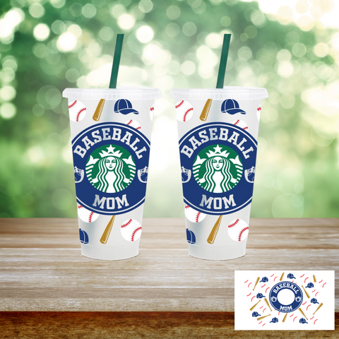 24oz UV DTF Wrap - Baseball Mom