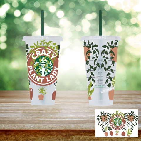 24oz UV DTF Wrap - Crazy Plant Lady