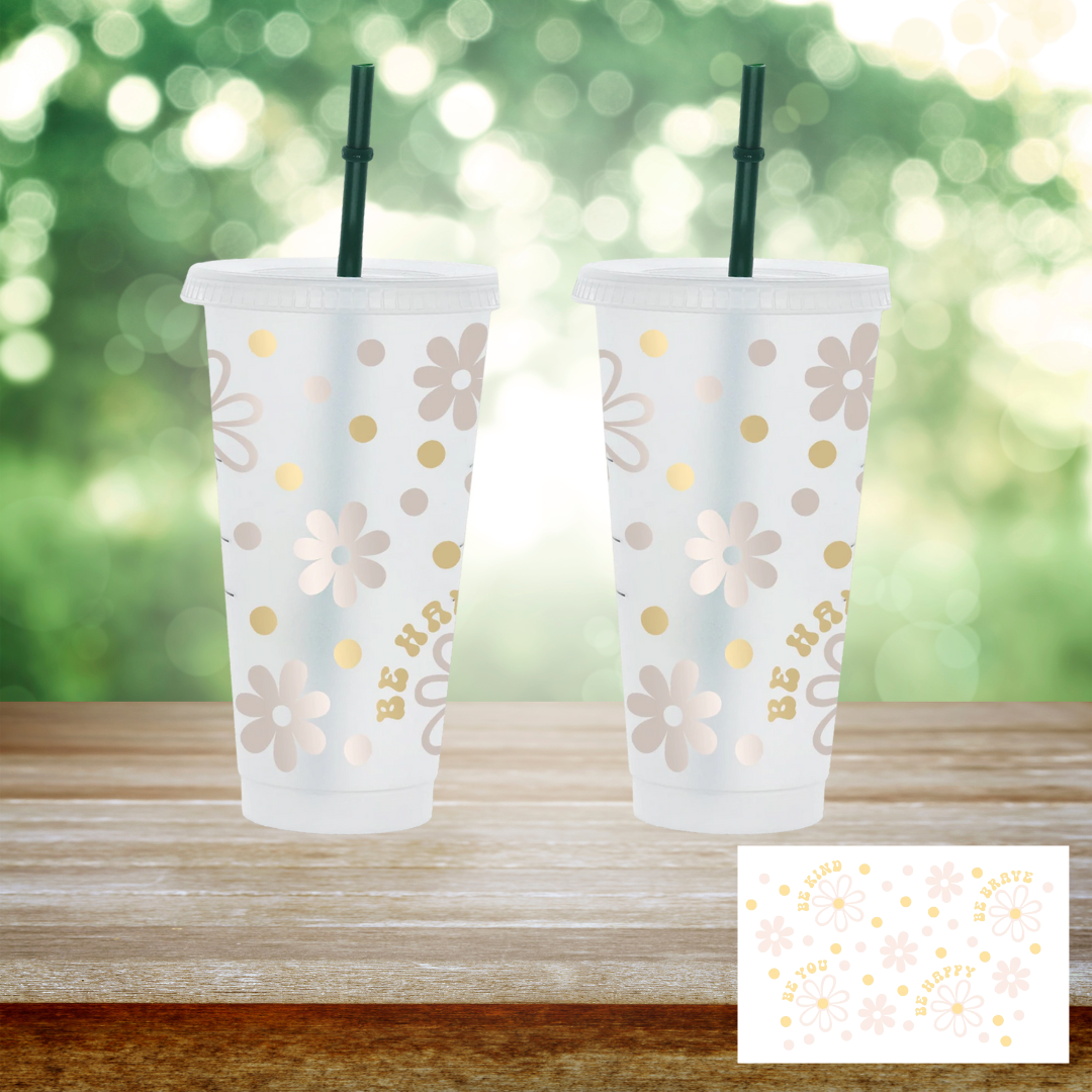 24oz UV DTF Wrap - Be Kind Daisies