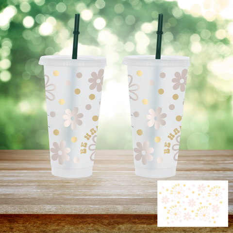 24oz UV DTF Wrap - Be Kind Daisies